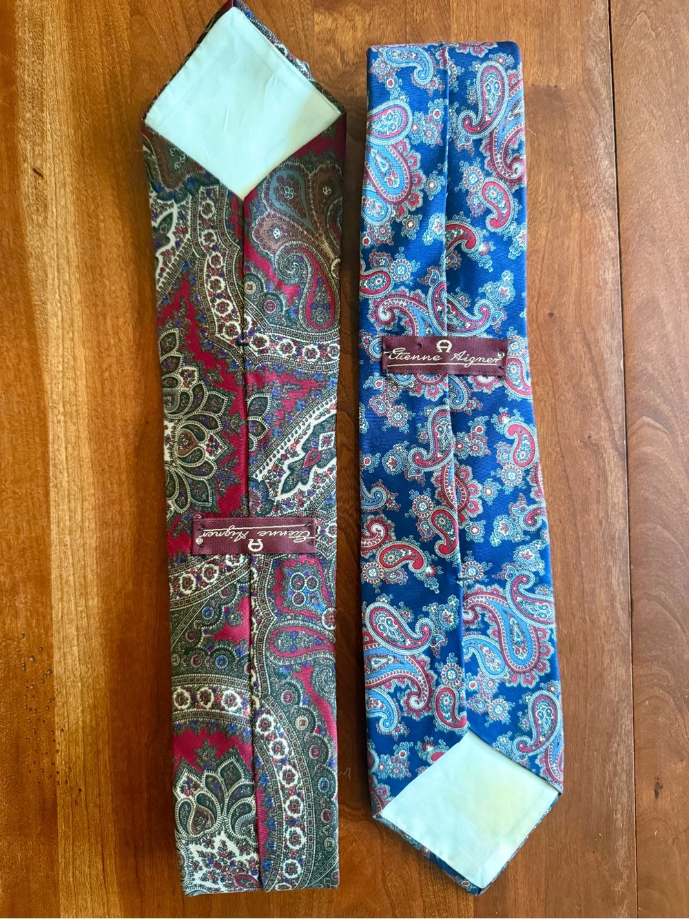 Etienne AINGER Paisley Silk Tie Duo in Red and Blue